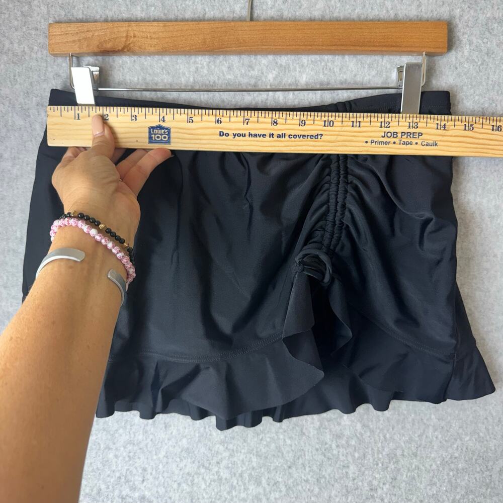 Croft & Barrow Swim Skirt Women's Size 6 Black Ruffle Ruching Summer Vacation - Picture 5 of 11